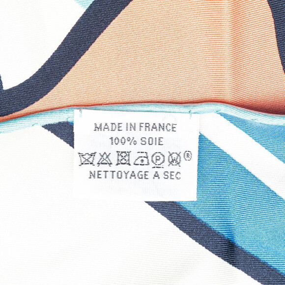 HERMES Authentic Blue Silk Scarf - Picture 6 of 7